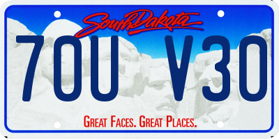SD license plate 70UV30