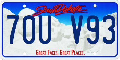 SD license plate 70UV93