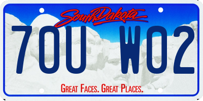 SD license plate 70UW02
