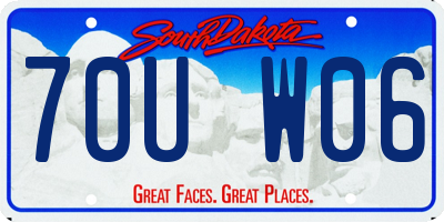 SD license plate 70UW06