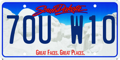 SD license plate 70UW10