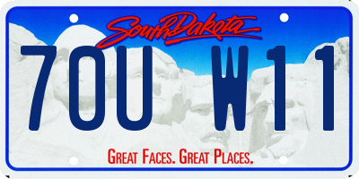 SD license plate 70UW11