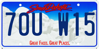 SD license plate 70UW15