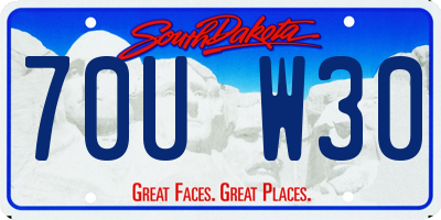SD license plate 70UW30