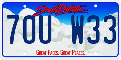SD license plate 70UW33