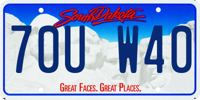 SD license plate 70UW40