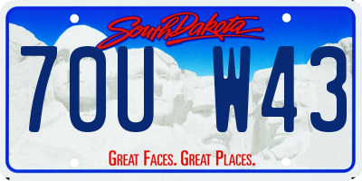 SD license plate 70UW43