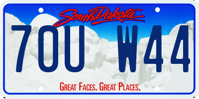 SD license plate 70UW44