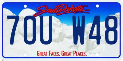 SD license plate 70UW48