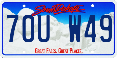 SD license plate 70UW49