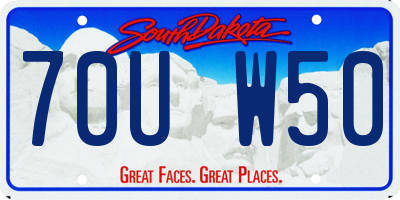 SD license plate 70UW50