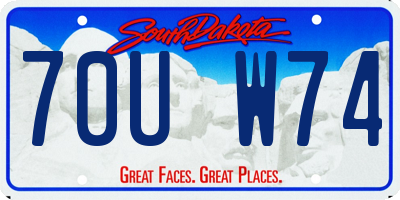 SD license plate 70UW74