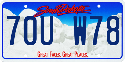 SD license plate 70UW78