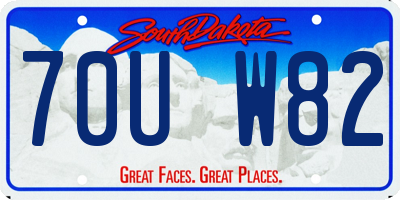 SD license plate 70UW82