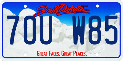 SD license plate 70UW85