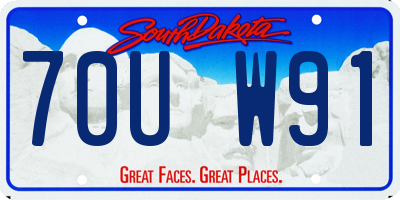 SD license plate 70UW91