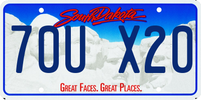 SD license plate 70UX20