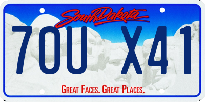 SD license plate 70UX41