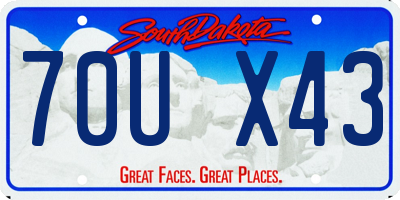 SD license plate 70UX43
