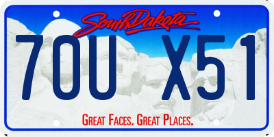 SD license plate 70UX51