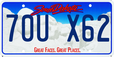 SD license plate 70UX62