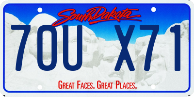 SD license plate 70UX71