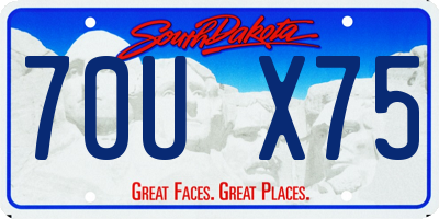 SD license plate 70UX75