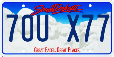 SD license plate 70UX77