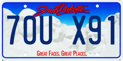 SD license plate 70UX91