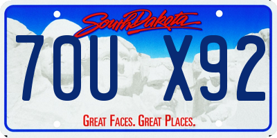 SD license plate 70UX92