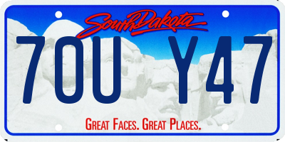 SD license plate 70UY47
