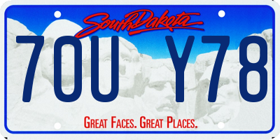 SD license plate 70UY78