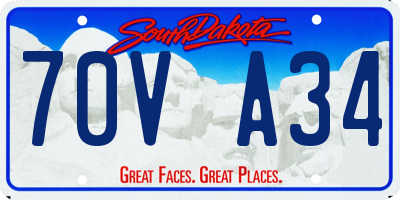 SD license plate 70VA34