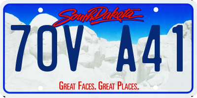 SD license plate 70VA41