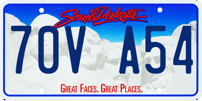 SD license plate 70VA54