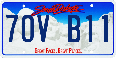 SD license plate 70VB11