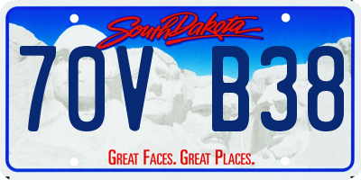 SD license plate 70VB38