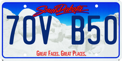 SD license plate 70VB50
