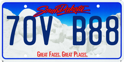 SD license plate 70VB88