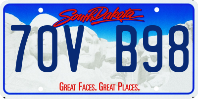 SD license plate 70VB98