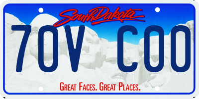 SD license plate 70VC00