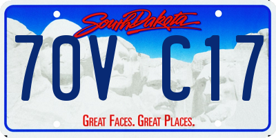SD license plate 70VC17
