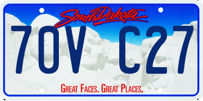 SD license plate 70VC27
