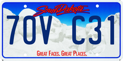 SD license plate 70VC31