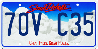 SD license plate 70VC35