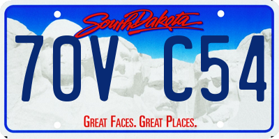 SD license plate 70VC54