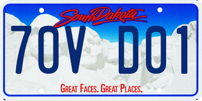 SD license plate 70VD01