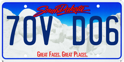 SD license plate 70VD06