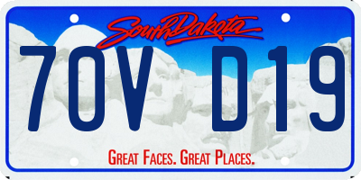 SD license plate 70VD19