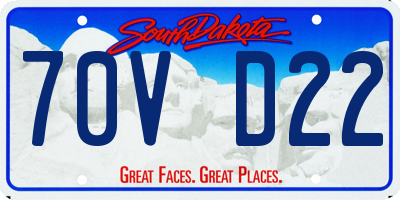 SD license plate 70VD22